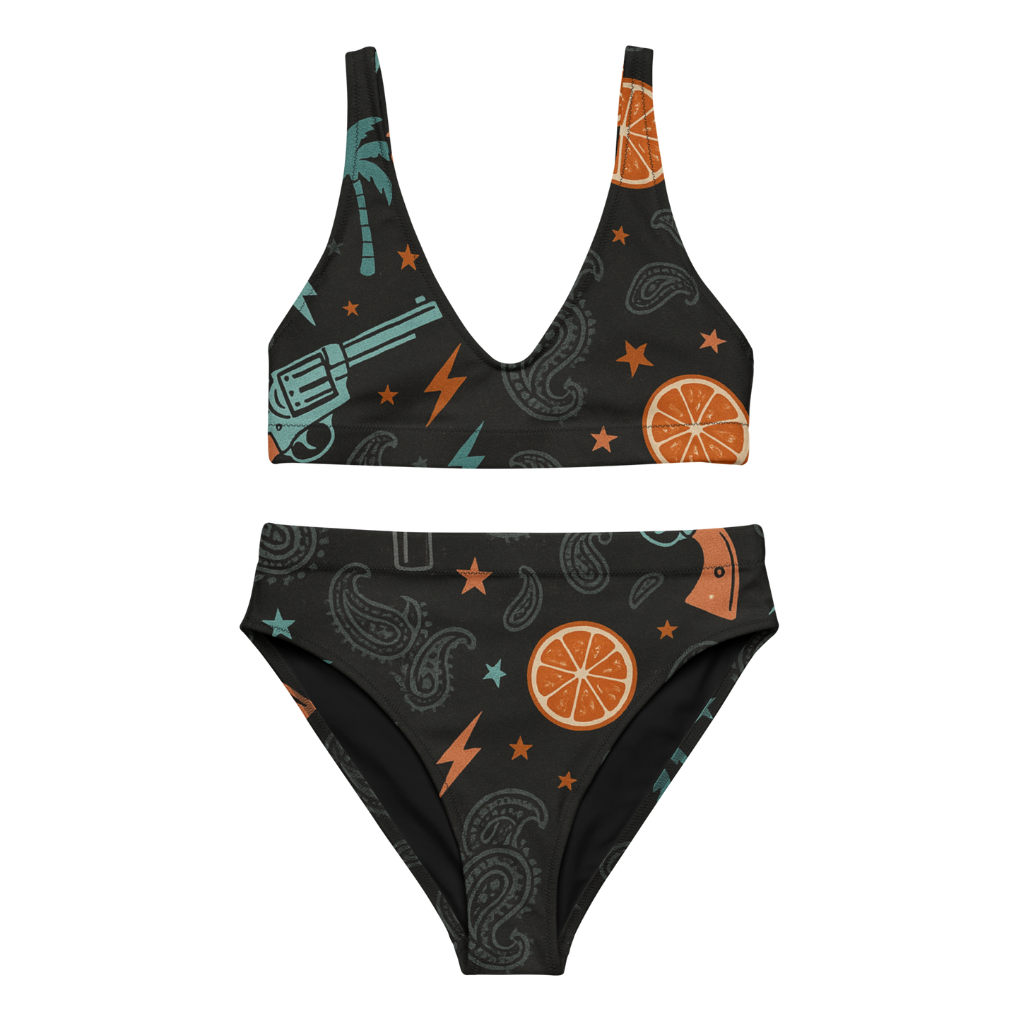 East Coast Carry Exclusive Florida Vibes Design High Waisted Bikini Set