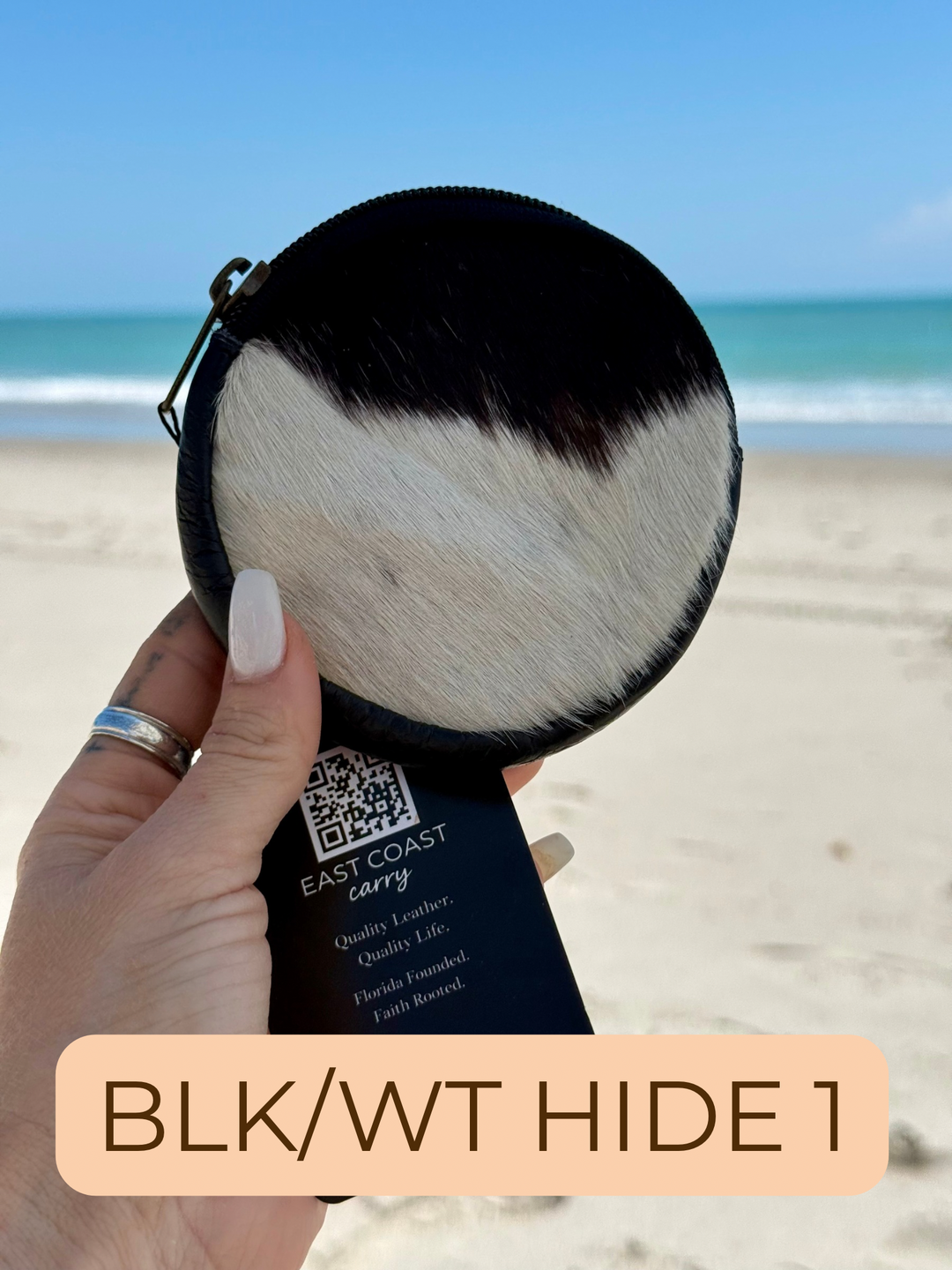 Cowhide Jewelry and Essentials Keeper | Mini Leather Zip Pouch