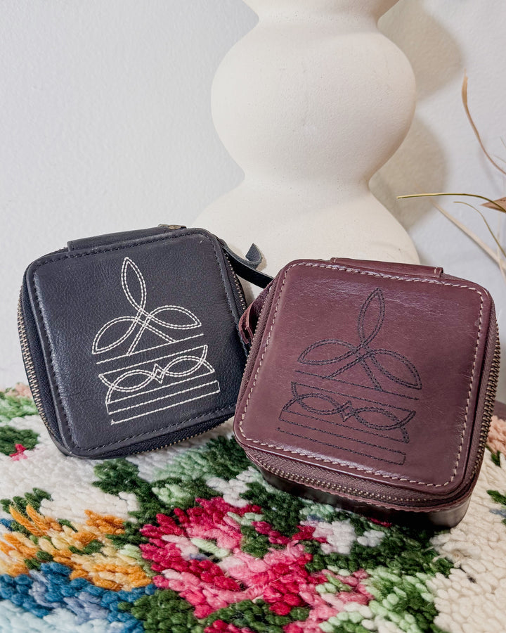 The Boot Stitch Mini | Leather Travel Jewelry Box