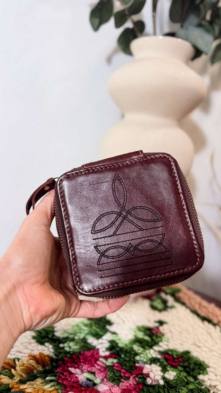 The Boot Stitch Mini | Leather Travel Jewelry Box