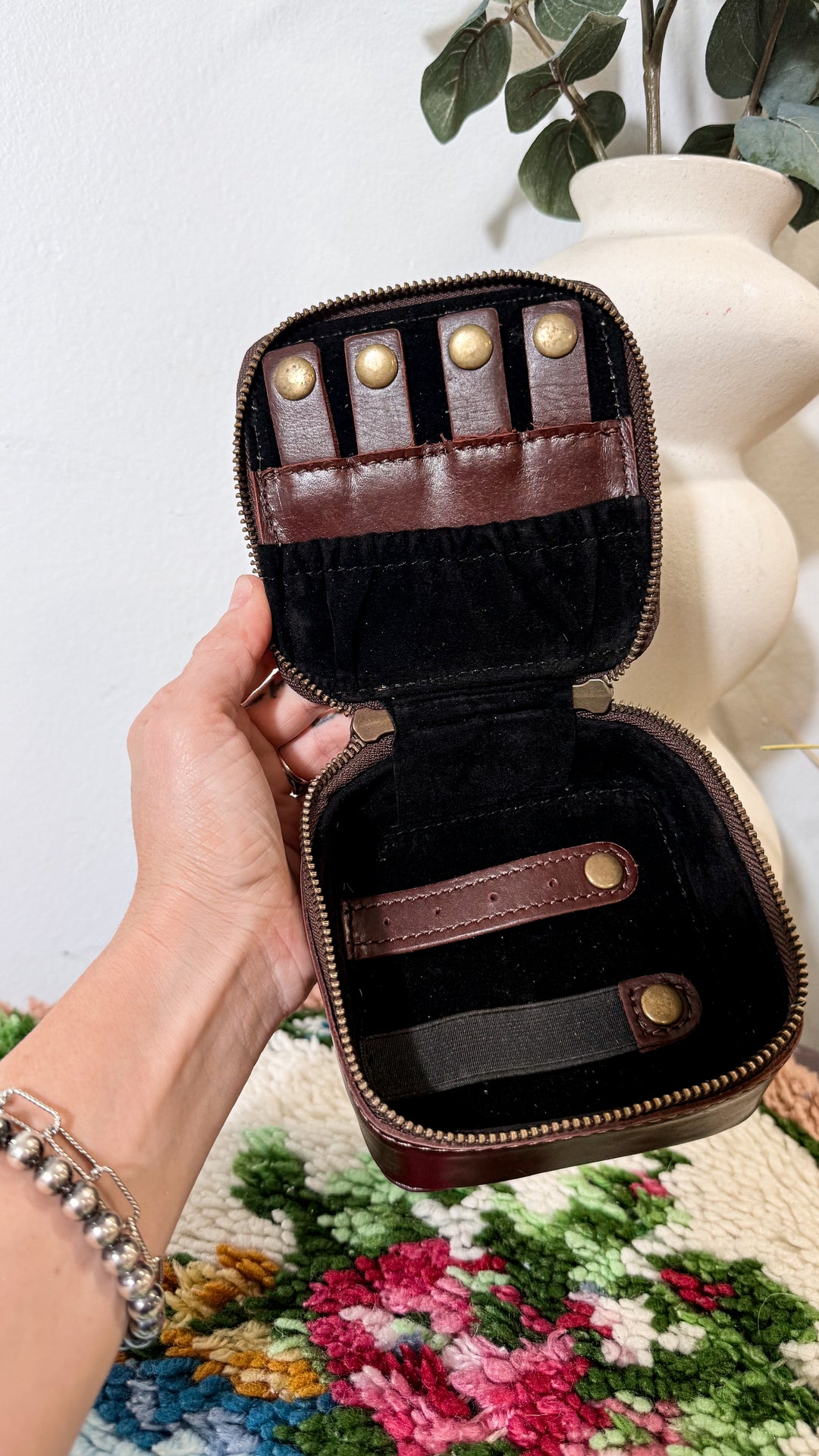The Boot Stitch Mini | Leather Travel Jewelry Box