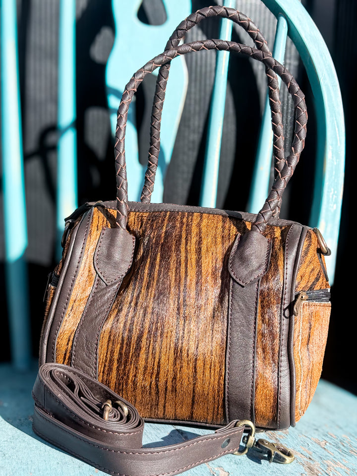 The Spiced Brindle | Cowhide Barrel Purse