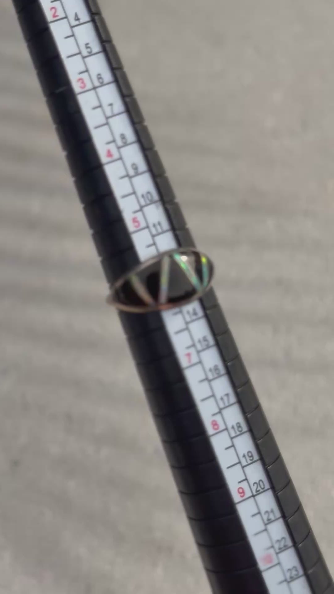 Sterling Silver Onyx & Opal Southwestern Style Inlay Ring – Artist Signed – Size 6