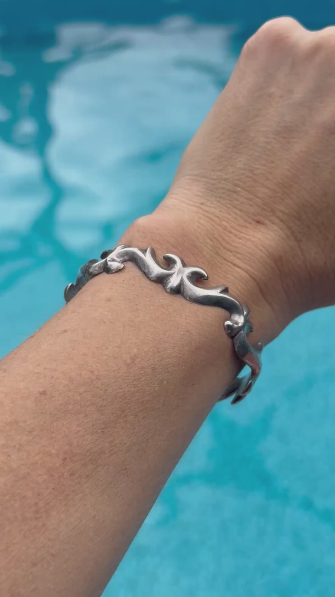 Vintage Navajo Sterling Silver Scroll Cuff Bracelet | Signed BN | Sculptural Southwestern Cuff | 6.25” Wrist