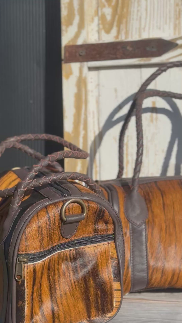 The Spiced Brindle | Cowhide Barrel Purse